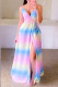 Pink Sweet Elegant Print Patchwork Spaghetti Strap Sling Dress Dresses