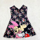 Black Fashion Living Character Patchwork Spaghetti Strap A Line Dresses