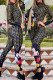 Navy Blue Fashion Casual Character Letter Mandarin Collar Long Sleeve Two Pieces