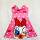 Pink Fashion Living Character Patchwork Spaghetti Strap A Line Dresses