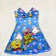 Blue Fashion Living Character Patchwork Spaghetti Strap A Line Dresses
