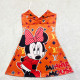 Orange Fashion Living Character Patchwork Spaghetti Strap A Line Dresses