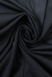 Black Sexy Solid Patchwork Halter Boot Cut Jumpsuits