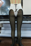 Black Fashion Sexy Patchwork Bandage See-through Skinny High Waist Pencil Trousers