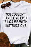 White Fashion Casual Letter Print Basic O Neck T-Shirts