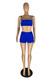 Red Sexy Casual Solid Backless Spaghetti Strap Sleeveless Two Pieces