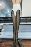 Black Fashion Sexy Patchwork Bandage See-through Skinny High Waist Pencil Trousers