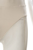 Apricot Sexy Solid Patchwork See-through High Waist Pencil Patchwork Bottoms