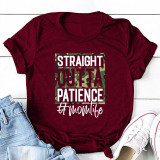 Burgundy Fashion Casual Letter Print Basic O Neck T-Shirts