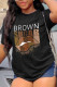 Black Fashion Casual Print Basic O Neck T-Shirts