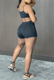 Red Sexy Casual Solid Backless Spaghetti Strap Sleeveless Two Pieces