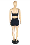 Red Sexy Casual Solid Backless Spaghetti Strap Sleeveless Two Pieces