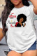 White Fashion Casual Print Basic O Neck T-Shirts