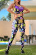Purple Fashion Casual Print Letter Spaghetti Strap Sleeveless Two Pieces
