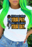 White Fashion Casual Letter Print Basic O Neck T-Shirts