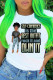 White Fashion Casual Letter Print Basic O Neck T-Shirts