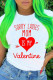 Red Fashion Casual Print Basic O Neck T-Shirts