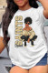 Khaki Fashion Casual Print Basic O Neck T-Shirts