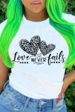 Red Fashion Casual Print Basic O Neck T-Shirts