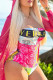 Red Fashion Sexy Print Letter Swimwears