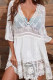 White Sexy Solid Split Joint Swimwears Cover Up