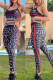Navy Blue Fashion Casual Print Letter Spaghetti Strap Sleeveless Two Pieces