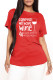 Red Fashion Casual Letter Print Basic O Neck T-Shirts