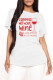 White Fashion Casual Letter Print Basic O Neck T-Shirts