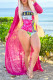 Rose Red Fashion Sexy Print Letter Swimwears