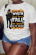 Black Gray Fashion Casual Letter Print Basic O Neck T-Shirts