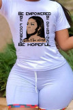 Apricot Fashion Casual Print Basic O Neck T-Shirts