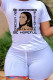 Apricot Fashion Casual Print Basic O Neck T-Shirts