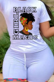Apricot Fashion Casual Print Basic O Neck T-Shirts