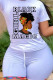 White Fashion Casual Print Basic O Neck T-Shirts