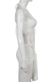 Pink Fashion Sexy Solid Hollowed Out Patchwork Backless Halter Sleeveless Two Pieces