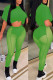 Green Sexy Solid Patchwork See-through O Neck Short Sleeve Two Pieces