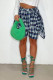 Turquoise Casual Street Plaid Print Bandage Patchwork High Waist Straight Full Print Bottoms