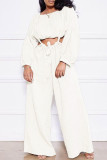 Pink Fashion Casual Solid Patchwork O Neck Long Sleeve Two Pieces