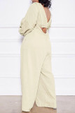 Pink Fashion Casual Solid Patchwork O Neck Long Sleeve Two Pieces
