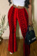Red Casual Print Patchwork High Waist Straight Full Print Bottoms