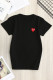 Black Fashion Casual Print O Neck T-Shirts