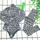 Black Fashion Sexy Print Letter Swimwears