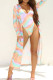 Orange Sexy Print Split Joint Swimwears Two Pieces