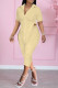 Khaki Fashion Casual Solid Asymmetrical Turndown Collar Short Sleeve Two Pieces