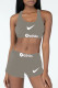 Grey Fashion Sexy Print Patchwork U Neck Sleeveless Two Pieces