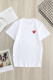 White Fashion Casual Print O Neck T-Shirts