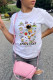 White Fashion Casual Print Basic O Neck T-Shirts