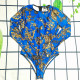 Blue Fashion Sexy Print Zipper Swimwears