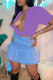 Purple Sexy Solid Bandage Patchwork V Neck T-Shirts