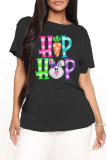 Red Fashion Casual Print Basic O Neck T-Shirts